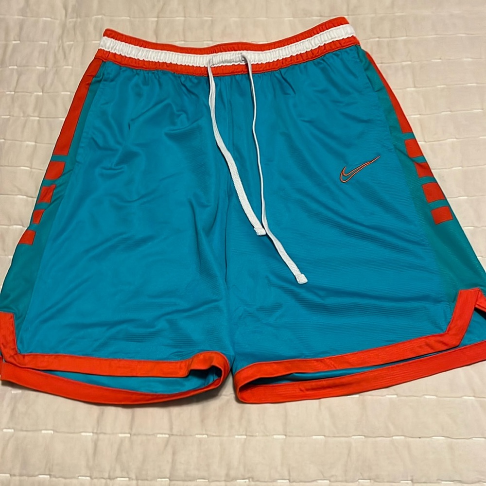 Nike Dri-Fit basketball shorts.